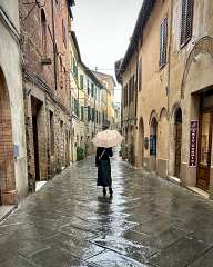 It's rainy in Tuscany.